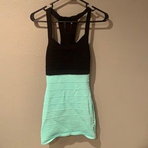 Black and mint tight dress